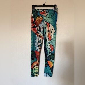 Fishe Colorful Abstract Quality Ocean Print Leggings - S
